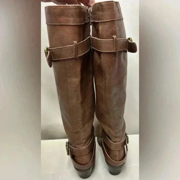 Mossimo Supply Co Women’s Cognac Leather Boots Size 7 - Picture 7 of 12